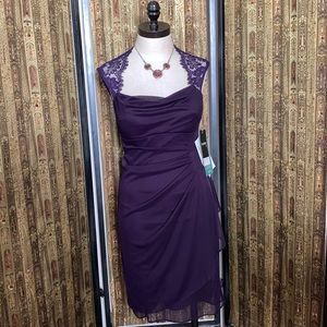 Eggplant Tea-length Dress